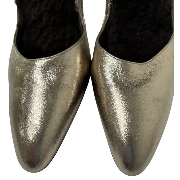 Vintage Jean Paul Gaultier Ankle Strap Pumps in Pewter With Fur Lining - Picture 3 of 10